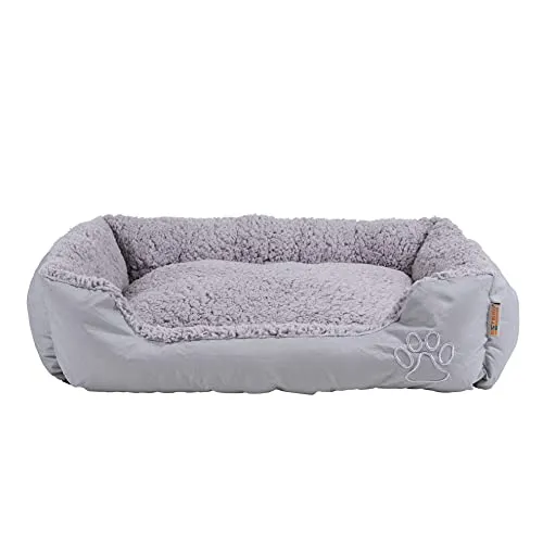 ESTEXO Hundebett Hundekissen Haustierbett Hundekorb Tierbett Hundesofa Hellgrau/Grau 60x48x18 cm