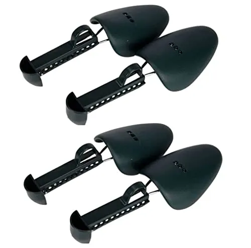 Bamboopack 2 Paar Schuhspanner aus Kunststoff, verstellbare Länge, praktischer Schuhspanner, Schuhstütze, Stiefelhalter, um Form zu halten und Falten und unangenehmen Gerüchen zu widerstehen, Schwarz