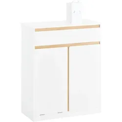 SoBuy Wäscheschrank mit ausklappbaren Wäschesäcken - Wäschekorb in modernem Design mit 40-75 L Kapazität, ideal für die Aufbewahrung von Kleidung und platzsparend durch ausklappbare Wäschesäcke.