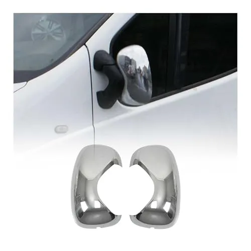 OMAC Zierleisten-Aufkleber Spiegelkappen für Opel Vivaro 2001-2014 - Hochwertige Edelstahl-Aufkleber für Kfz-Spiegel, rostbeständig und leicht zu reinigen. Perfekte Passform und einfache Installation für ein stilvolles Upgrade.