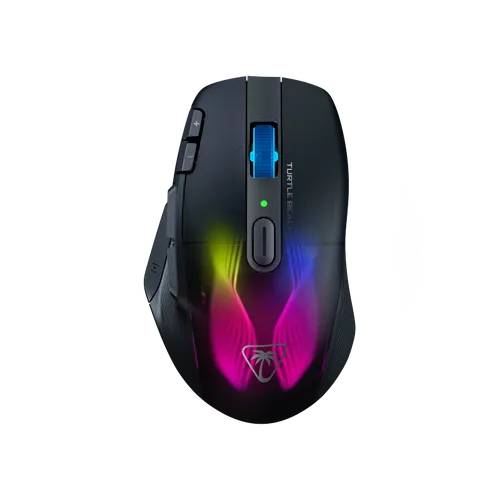 Turtle Beach Kone XP Air – Kabellose RGB-Gaming-Maus - Mäuse mit ergonomischem Design für hohen Komfort, 19K DPI optischer Sensor und bis zu 100 Stunden Akkulaufzeit. Inklusive Schnell-Ladestation für 5 Stunden Spielzeit in nur 10 Minuten.