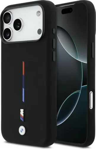 Hülle Case iPhone 17 Pro Max BMW MagSafe Silikon schwarz Tricolor Logo Metall