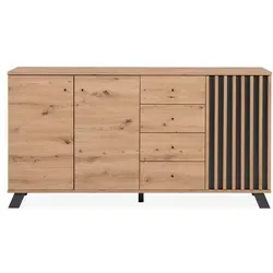 Sideboard Harmony - Holzfarben, 160 cm breit, 85 cm hoch, 40 cm tief, hohe Qualität und 10€ Willkommens-Gutschein bei Newsletter-Anmeldung