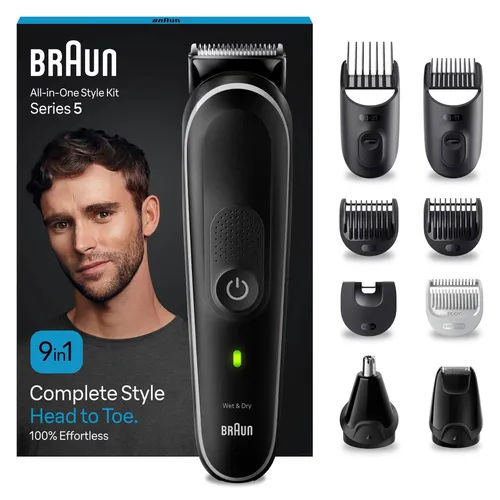 Braun All-in-One Style Kit MGK5410 - 9-in-1 Multigrooming-Set für Bart und Haare, inklusive 15%-Rabatt auf Zubehör während der Garantiezeit