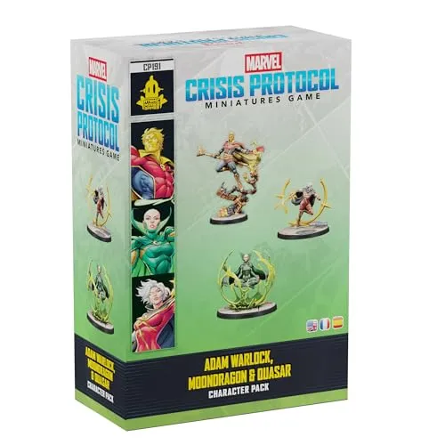 Asmodee, Marvel: Crisis Protocol – Adam Warlock, Moondragon & Quasar, Character Pack, EN-Version, Tabletop Expansion for 2 Players from Age 14 with a Playing time of 90-120 Minutes, multilingual