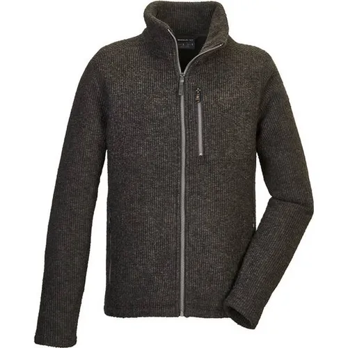 G.I.G.A. DX Herren Strickjacke/Fleecejacke GW 53 MN KNTFLC JCKT, schwarz, L - Cardigans für Herren, ideal als Übergangsjacke oder Midlayer, mit praktischen Zipper-Taschen und Kinnschutz für zusätzlichen Komfort.
