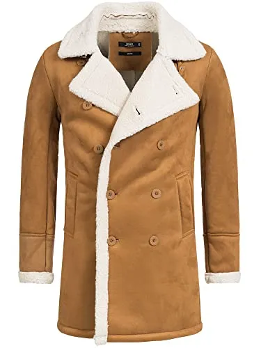Produktbild Indicode Herren Barlow Kurzmantel mit Reverskragen und Teddyfell | Mantel Parka Männer Camel, XL