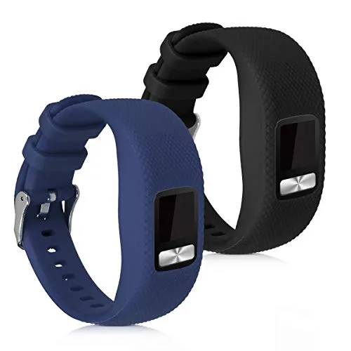 kwmobile 2X Sportarmband kompatibel mit Garmin Vivofit 4 Armband - Fitnesstracker Band Set aus TPU Silikon