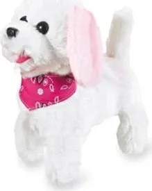 Jamara RC-Tier Plüschhund Trixi, 27 MHz - Kuscheliger RC Plüschhund mit beweglichem Kopf und Schnauze, ideal für Kinder ab 3 Jahren. Interaktive Steuerung im Knochendesign sorgt für Spielspaß und realistische Hundebellen.