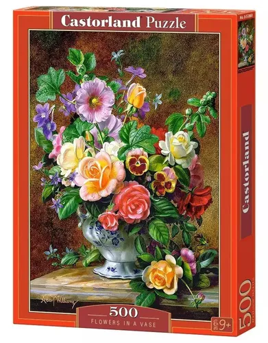 Castorland Puzzle Blumen in einer Vase 500 Teile - Klassisches Puzzle für kreative Köpfe, fördert Geduld und Konzentration