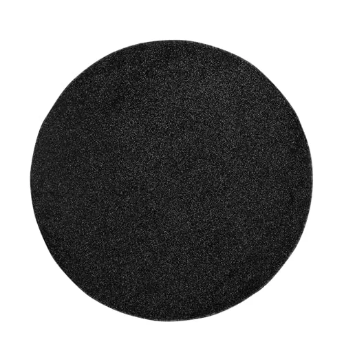 Carpetsale24 Teppich Rund 160 cm Anthrazit, Kurzflor, Einfarbig, Modern, Pflegeleicht, rutschfest, Weicher Bodenteppich für Wohnzimmer, Schlafzimmer, Essbereich