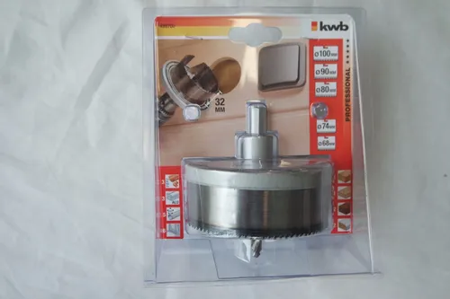 Kwb 499700 Lochsäge 5-teilig Set - 5-teiliges Lochsägen-Set mit Aufnahmeschaft und Zentrierbohrer, ideal für präzise Schnitte in Holz, Hartholz und Kunststoff.