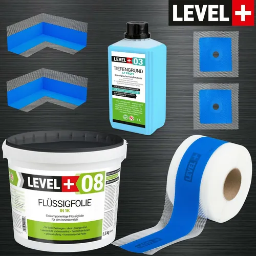 Dicht-Set Abdichtung Bad Dusche 5,5kg - Schimmelresistent und Wasserdicht - Dichtmaterialien für Badezimmer und Dusche, 5,5kg Set mit schimmelresistentem, wasserdichtem Dichtband – ideal für langlebige Abdichtungen.