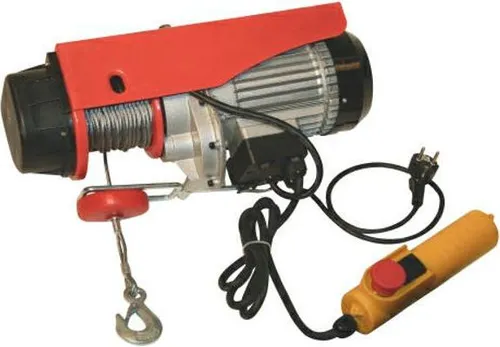 Kerbl Seilwinde 37126 - 230 V, 600 kg Traglast, 1200 W - Werkstattkran mit Kabelfernbedienung für bequemes Heben und Senken. Automatische Bremse sorgt für Sicherheit, und die Kupferwicklung im Motor garantiert längere Betriebszeiten.