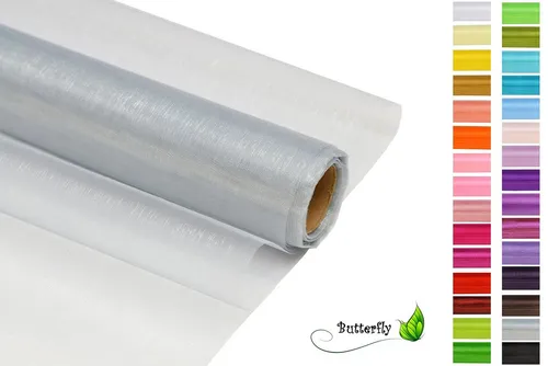 Creativery Stoff, 9m Rolle Organza 36cm CRYSTAL