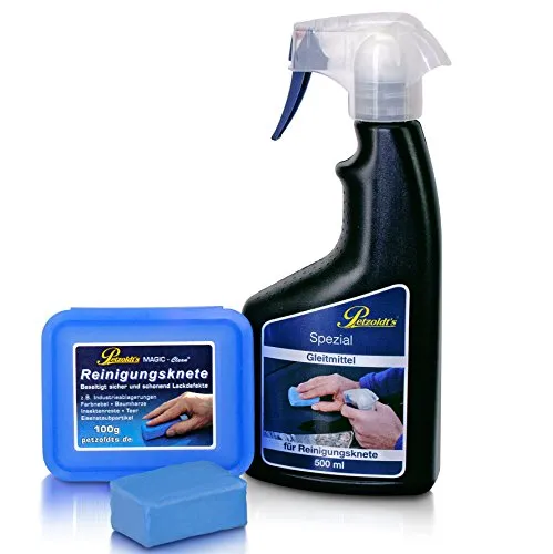 Reinigungsknete-Gleitmittel Set, zur schonenden Lackreinigung, Petzoldts, Clay