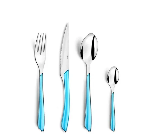 Amefa 24-tlg. Besteckset ECLAT - Türkis, - Besteck-Sets mit prickelnden Farbtönen und transparenten Effekten. Kratz- und bruchsicher, spülmaschinenfest und ideal für stilvolle Tischdekoration.
