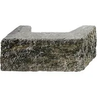 Kann Bruchsteinmauer Pfeilerelement Grau-Anthrazit 37,2 cm x 18,6 cm x 15 cm