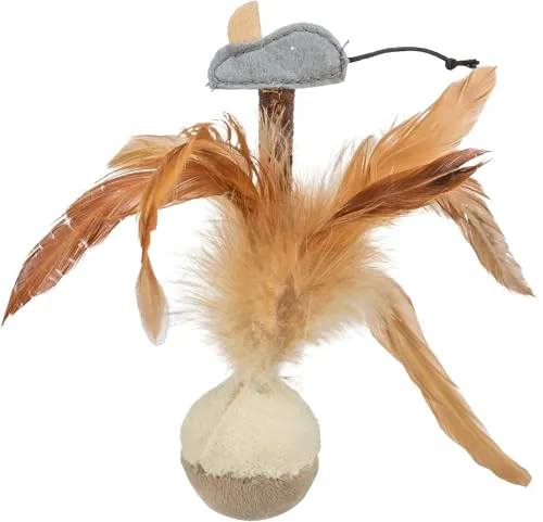 Trixie 45730 Steh-auf-Federball mit Maus, Plüsch, 15 cm von Trixie