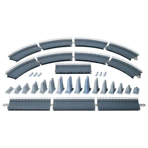 FALLER Auf- & Abfahrt kpl. Modellbausatz mit 123 Einzelteilen R=437,5mm, 30°, 188 x 71mm I Modelleisenbahn Zubehör H0 I Modelleisenbahn H0 Gleisbetten