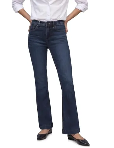 Street One Damen Bootcut Jeans 3715702, Dark Indigo Washed