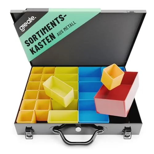 greate Sortimentskasten Metall mit 23 herausnehmbaren Behältern