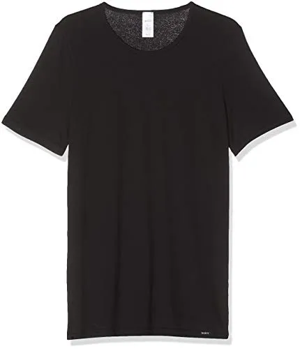 Skiny Herren Shirt Kurzarm 2er Pack - Schwarz, M EU - Funktionsunterwäsche mit geripptem, hohem Kragen und praktischem Frontreißverschluss für optimalen Komfort und Stil.