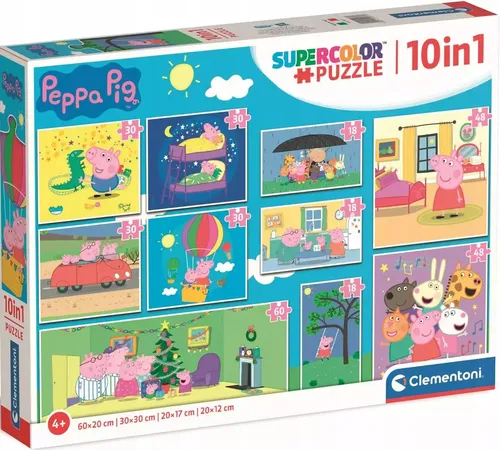 Puzzle 10w1. Świnka Peppa Clementoni 8005125202713