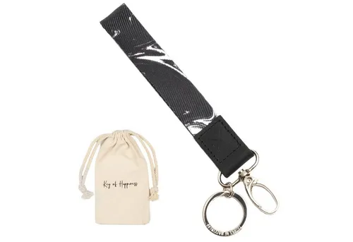 Things of Happiness Schlüsselanhänger Schlüsselband kurz mit Schlüsselring und Karabiner, kurzes Lanyard, Geschenk