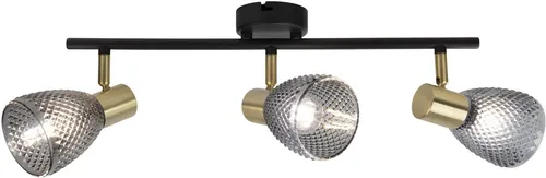 näve Deckenleuchte Lindita - 3er Spot mit smokey Relief-Glasschirm - Lampen, stilvolle Deckenleuchte mit elegantem Design und individueller Lichtgestaltung durch E14-Fassungen für persönliche Leuchtmittelwahl.