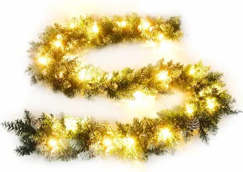 vidaXL Weihnachtsgirlande mit LED-Lichtern - Nussknacker Weihnachtsdeko mit 75 warmen LED-Leuchten und 8 Lichteffekten für eine festliche Stimmung im Innen- und überdachten Außenbereich.