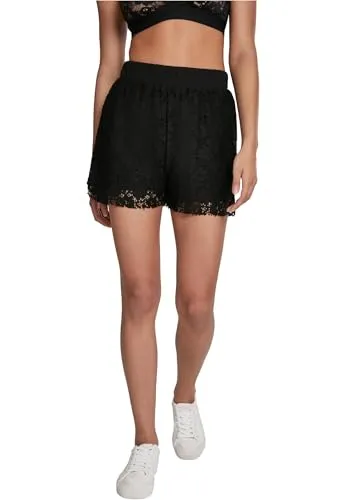 Urban Classics Damen Ladies Laces Shorts Shorts, per Pack Schwarz (Black 00007), W(Herstellergröße: M)