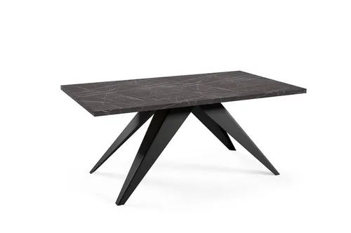 Feldmann-Wohnen Esstisch Schwarz 90x76x160 cm - Esstisch mit modernem Design, ausziehbar und ideal für Esszimmer. Pflegeleichte Oberfläche und elegantes Stativgestell machen ihn zum perfekten Blickfang.