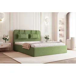 GOLDSTOFF CAPRI Polsterbett 140x200 cm mit Stauraum – Modernes Design in Olivgrün - Entdecken Sie das GOLDSTOFF CAPRI Polsterbett 140x200 cm mit elegantem Kopfteil und praktischem Stauraum. Ideal für stilbewusste Schlafzimmer und optimalen Platz nutzen.