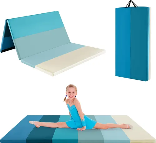 COSTWAY Faltbare Turnmatte 180x120cm – Ideal für Gymnastik und Fitness - Vielseitige Gymnastikmatte für Training und Spiel. Mit hochwertigem EPE-Schaum und praktischen Tragegriffen ist sie leicht transportierbar und bietet besten Komfort bei jeder Übung.