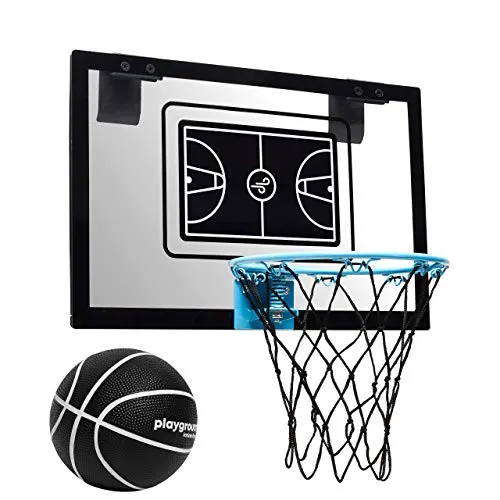 Tailwind Basketballkorb Indoor Playground Hoop mit Ball (45 x 30cm) - Mini Basketballkorb für drinnen mit splitterfestem Polykarbonat-Backboard und hochwertigem Stahlring. Ideal für Spielspaß im Zimmer und einfach an jeder Tür oder Wand zu montieren!