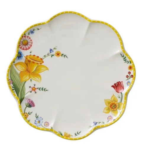Villeroy & Boch Frühstücksteller Spring Awakening - Teller aus hochwertigem Porzellan, ideal für ein festliches Osterfrühstück mit fröhlichem Design und einem Durchmesser von ca. 220 mm.