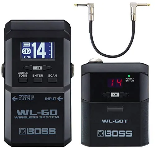 Boss WL-60 Wireless Funk-System für Gitarre + keepdrum Patchkabel 30cm