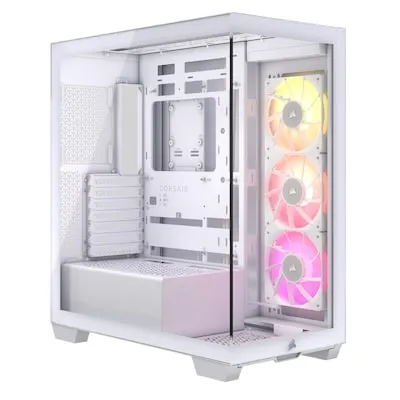 CORSAIR iCUE LINK 3500X RGB Mid-Tower ATX PC-Gehäuse - PC-Gehäuse mit gehärtetem Panorama-Glas, ideal für beeindruckende Optik und hohe Kühlkapazität dank 3 vorinstallierten RGB-Lüftern und vielseitiger Motherboard-Kompatibilität.