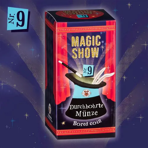 TRENDHAUS 957818 Magic Show Nr. 9 [ Durchbohrte Münze ], Verblüffende Zaubertricks für Kinder ab 6 Jahren, Inkl. Online-Videos