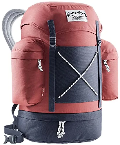 Deuter Daypack Wengen Lifestyle Rucksack 52 cm - Redwood-Ink - Daypacks mit ergonomisch gepolsterten Schulterträgern und herausnehmbarer Sitzmatte, ideal für Uni und Freizeit, nachhaltig produziert und bluesign® zertifiziert.