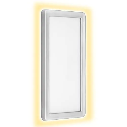 Telefunken LED Außenwandleuchte mit Backlight Effekt - Moderne Außenwandlampe in Silber, 16 Watt, 2.000 Lumen, IP44. Ideal für Eingangsbereiche, sorgt für angenehmes Licht und hat eine Lebensdauer von ca. 25.000 Stunden.