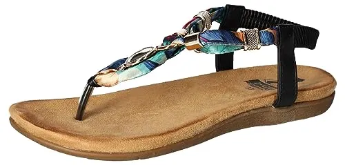 2Go Fashion Damen 8018-805 Flache Sandale, schwarz, 42 EU