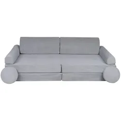 MeowBaby Kindersofa,, Hellgrau, Textil, 160x48x80 cm, Kinder- & Jugendzimmer, Kindermöbel, Kindersitzmöbel & -tische, Kindersessel & -sofas