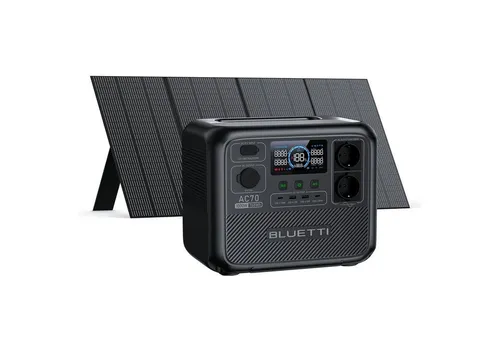 BLUETTI Stromerzeuger AC70 768Wh/1000W tragbarer Power Station, 1,00 in kW, (Tragbarer Powerstation für Haus, Camping, Notfall, mit PV350), 1000W Pure Sine Wave Output