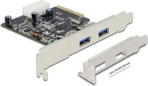 PCI Expr Card Delock 2x USB3.1 A ext +LowProfile von Delock