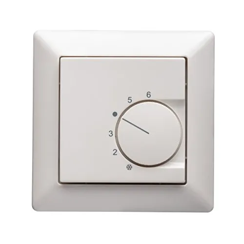 Raumthermostat inkl. Jung AS500 Rahmen 1251-AS581WW für Fußbodenheizung - Nicht-programmierbarer Raumthermostat für Fußbodenheizung, kompatibel mit Jung AS 500. Bietet zuverlässige Temperaturregelung und Frostschutz für optimalen Komfort.