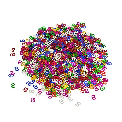 Oblique Unique® Konfetti Zahl 8 Bunt 8. Geburtstag Jubiläum Deko Streudeko Tischdeko Zahlenkonfetti 800 Stück