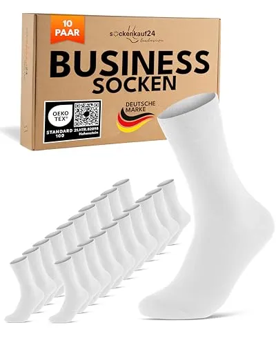 Paar Socken Herren Damen 39-42 Weiß Baumwolle Business Socken Atmungsaktive Herrensocken Damensocken (Weiß 39-42) 10