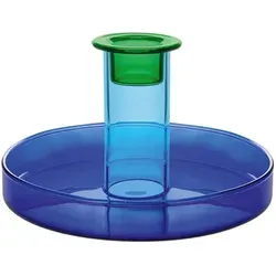 Kerzenhalter Lucy Glas blau weiß, Designer Remember, 8 cm in blau von REMEMBER